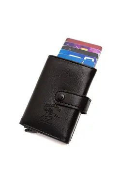 کیف پول جا کارتی چرم مشکی مردانه برند Newish Polo کد 1649233089