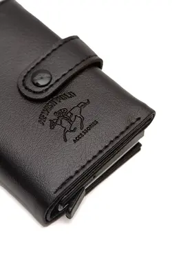 کیف پول جا کارتی چرم مشکی مردانه برند Newish Polo کد 1649233089