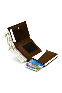 کیف پول چرم مصنوعی شتری جا کارتی مردانه برند Walle's Polo کد 1650054647