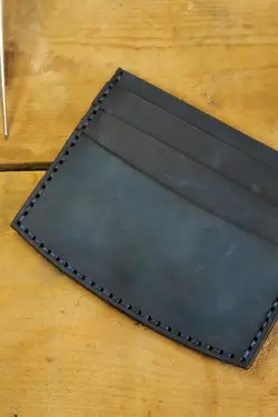 آبی جا کارتی دست ساز دستی چرم اصل مردانه برند New Coast Leather 1900's کد 1650053601