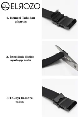 کمربند اسپرت سگک دار مشکی برند ELROZO کد 1650121029