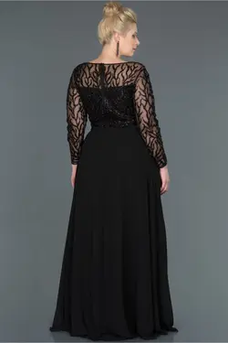 لباس مجلسی سایز بزرگ پولک دوز شفاف بلند مشکی برند Abiyefon کد 1650119830