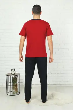 لباس راحتی آستین کوتاه زرشکی مردانه برند rockhard کد 1650108431