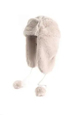 کلاه خز مخمل مصنوعی طرح‎دار گوشدار بژ برند Kapin کد 1706962634