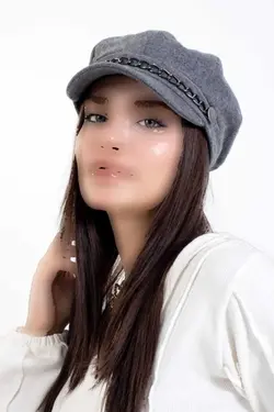 اکسسوار دار کلاه زنجیردار زمستانی پارچه برند LadyColor کد 1706975900