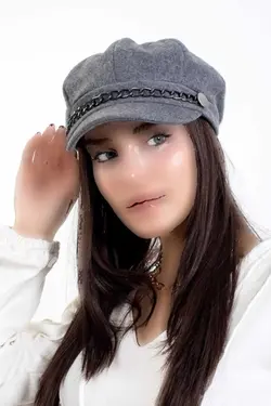 اکسسوار دار کلاه زنجیردار زمستانی پارچه برند LadyColor کد 1706975900