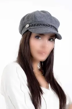 اکسسوار دار کلاه زنجیردار زمستانی پارچه برند LadyColor کد 1706975900