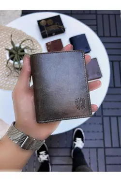 کیف پول جا کارتی بزرگ گشاد طوسی مردانه چرم اصل vocca برند bayderi کد 1707134652