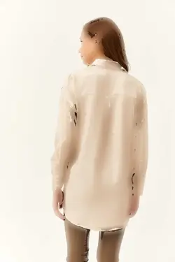 پیراهن زمستانی گشاد پولک دوز پولکی سنگی زنانه برند Olalook کد 1708584053