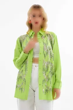 پیراهن برش گشاد پولک دوز زنانه برند Orfenegro کد 1708528177