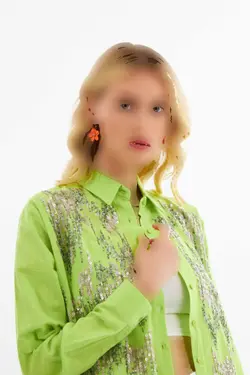 پیراهن برش گشاد پولک دوز زنانه برند Orfenegro کد 1708528177