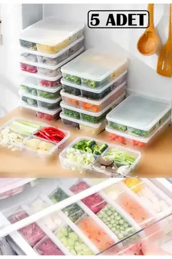 جعبه پاپ کرن ظرف نگهداری 5عدد 4قسمته یخچال نخود بلوغ برند Bayev کد 1709057119