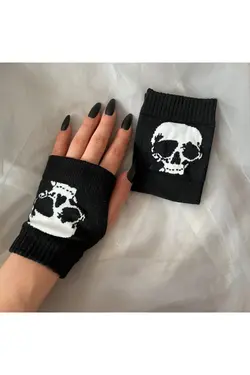 دستکش کوتاه کار شده جمجمه برند Planet Butik کد 1650155587