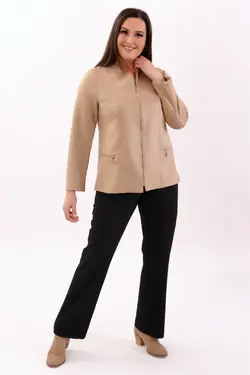 کت جیر بژ زیپدار برند metpoint کد 1650532627