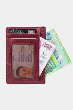 3605100% اصل زرشکی جا کارتی چرم برند Grande کد 1650720488