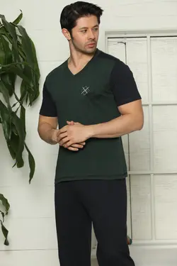 پیژامه آستین کوتاه 2302کوتاه سبز xl برند FALKOM کد 1650697569