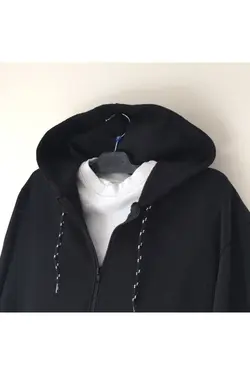 بافتنی سوییشرت کلاهدار زیپدار مشکی برند ModaSun کد 1650840967