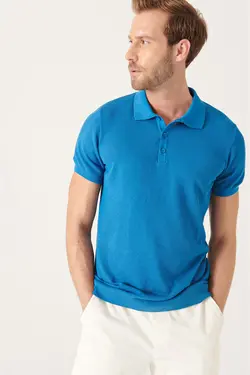 پلیور جاکاردار یقه سه دکمه آبی تیره مردانه برند Avva کد 1650839947