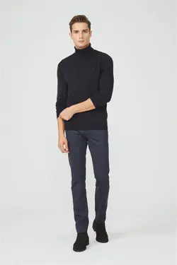 پلیور ساده یقه اسکی سرمه ای مردانه برند Avva کد 1650839647