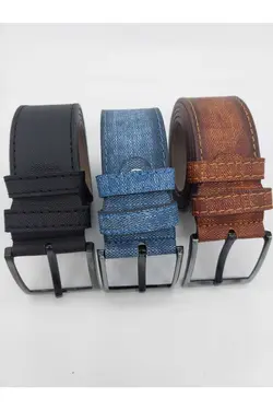 کمربند چرم 3عدد مناسب جین مردانه برند MARQUE SOSYETHEPAZARI کد 1650827111