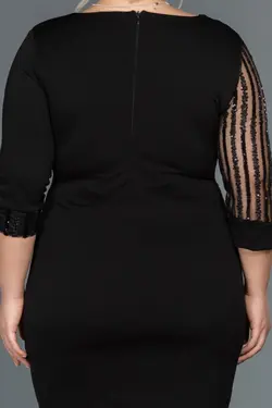 لباس مجلسی سایز بزرگ پولک دوز پولکی کوتاه مشکی زنانه برند Abiyefon کد 1650818710