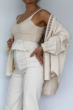 کت کیمونو طرح‎دار گلدوزی شده برند Maya Butik کد 1650815229