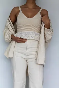 کت کیمونو طرح‎دار گلدوزی شده برند Maya Butik کد 1650815229