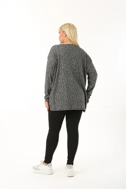 بلوز بافتنی پارچه یقه گرد مدل سایز بزرگ زنانه برند Maxi İdol کد 1650806587