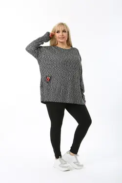 بلوز بافتنی پارچه یقه گرد مدل سایز بزرگ زنانه برند Maxi İdol کد 1650806587