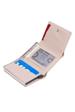 کیف پول اتوماتیک بژ جا کارتی چرم برند Newish کد 1650922566