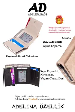 کیف پول اتوماتیک بژ جا کارتی چرم برند Newish کد 1650922566