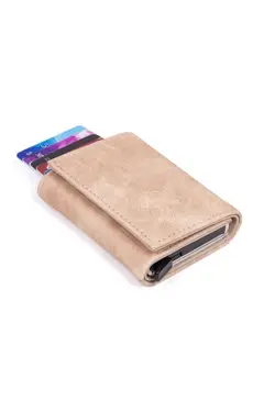 کیف پول اتوماتیک بژ جا کارتی چرم برند Newish کد 1650922566