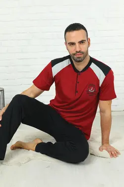 لباس راحتی آستین کوتاه زرشکی مردانه برند rockhard کد 1650906847