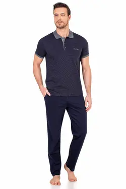 لباس راحتی پنبه تابستانی آستین کوتاه یقه سه دکمه مردانه برند Pierre Cardin کد 1650907330