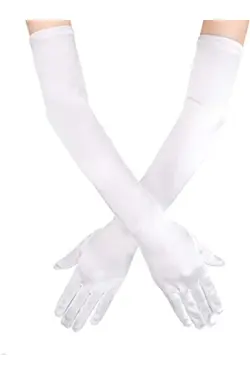 دستکش پارچه بلند رنگ سفید 40cm برند Samur کد 1651007069
