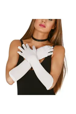 دستکش پارچه بلند رنگ سفید 40cm برند Samur کد 1651007069