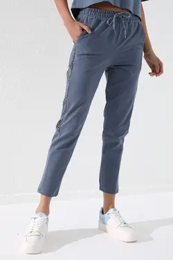 شلوار راحتی پاچه لوله تفنگی اسلیم فیت طرح پلنگی کنار نفتی زنانه برند Tommy Life کد 1651209967