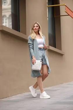 بافتنی نرم بافته شده بلند یقه هفت سبز نعنایی زنانه برند winterclup کد 1651211711