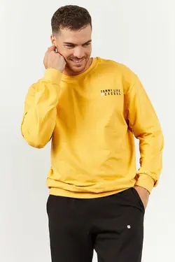 ست لباس راحتی گشاد یقه گرد پاچه لاستیک روزمره سیاه خردلی مردانه برند Tommy Life کد 1651188726