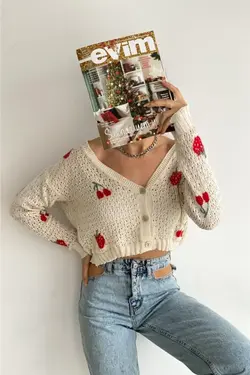 بافتنی طرح‎دار شیری زنانه برند gozdefashion کد 1651357627