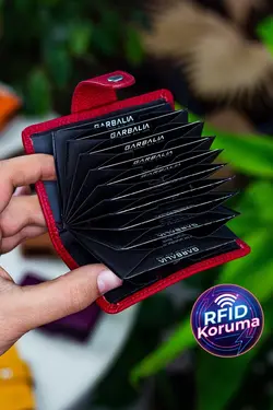 قرمز جا کارتی چرم اصل برند Garbalia کد 1651323323