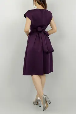 پیراهن مجلسی نامزدی شب قد متوسط پیله دار کمربند‎دار بنفش برند Secret Passion Lingerie کد 1651487068