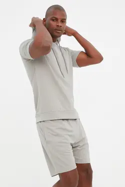 ست لباس راحتی متناسب طوسی مردانه برند TRENDYOL MAN کد 1651462146