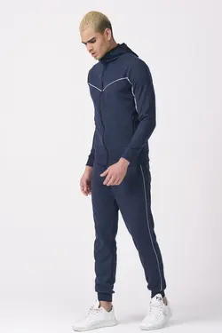 ست لباس راحتی جیب دار ساده کلاهدار کامل راه‎راه زیپدار مردانه برند KREPP کد 1651461730
