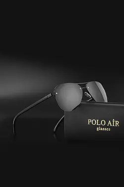 عینک پلاریزه قطره ای بدون چهارچوب رنگ مشکی مردانه برند polo air کد 1651410367