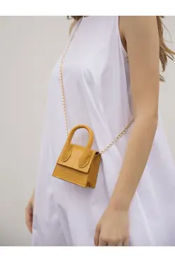 کمربند زنجیردار کوچک کمربند‎دار زرد کیف کمری زنانه برند dericom کد 1651385712