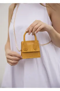 کمربند زنجیردار کوچک کمربند‎دار زرد کیف کمری زنانه برند dericom کد 1651385712