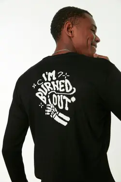 بافتنی متناسب طرح‎دار طرح مردانه مشکی برند TRENDYOL MAN کد 1651372626