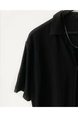 پنبه ای آستین کوتاه تابستانی طرح‎دار مشکی مردانه برند THE BRANDS 4 کد 1651371487