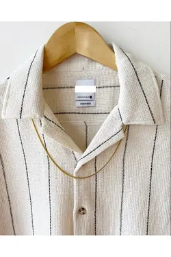 پیراهن متناسب کتان یقه آستین کوتاه مردانه برند Hazhers کد 1651371366